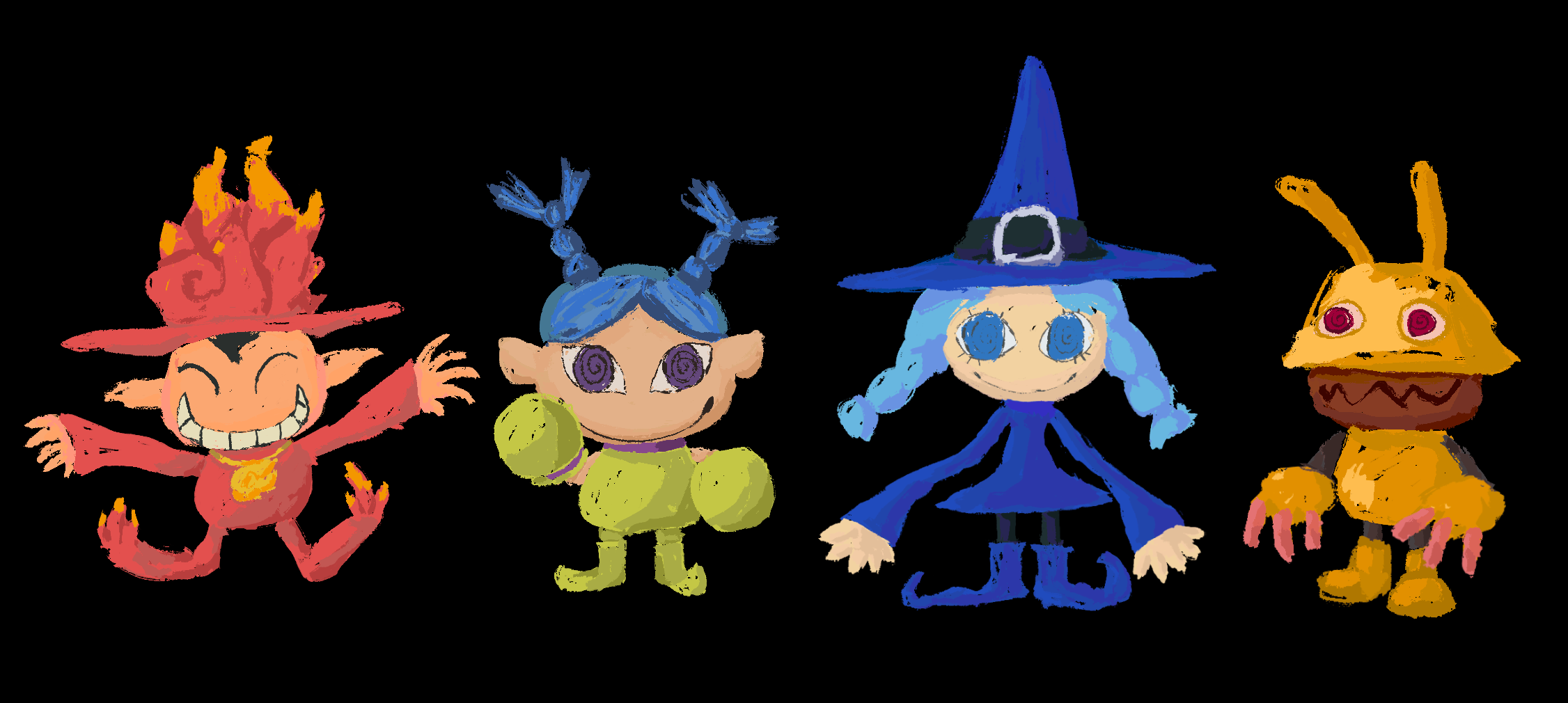 magical witches boxart characters fanart