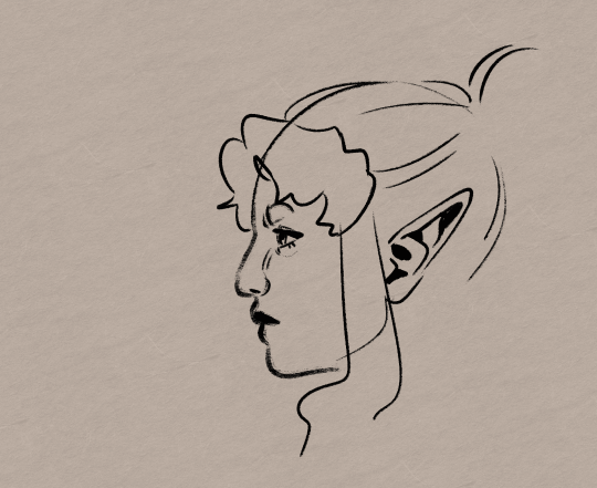 A sketchy animation of an elven woman's head, who snarls and shapeshifts into a fox