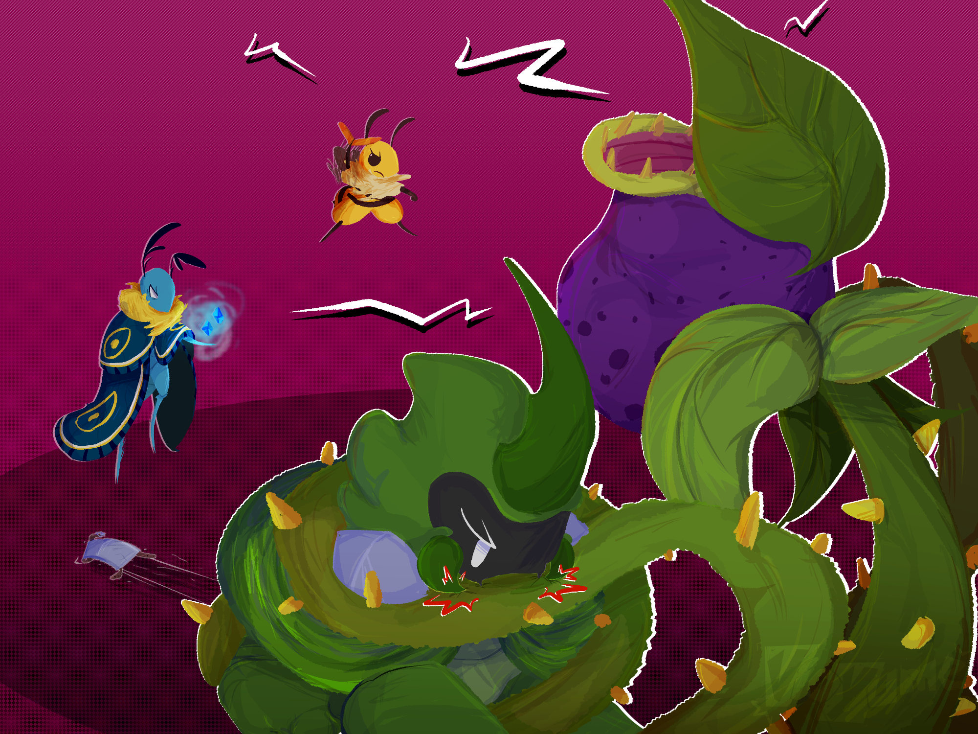 Team Snakemouth fighting the Devourer