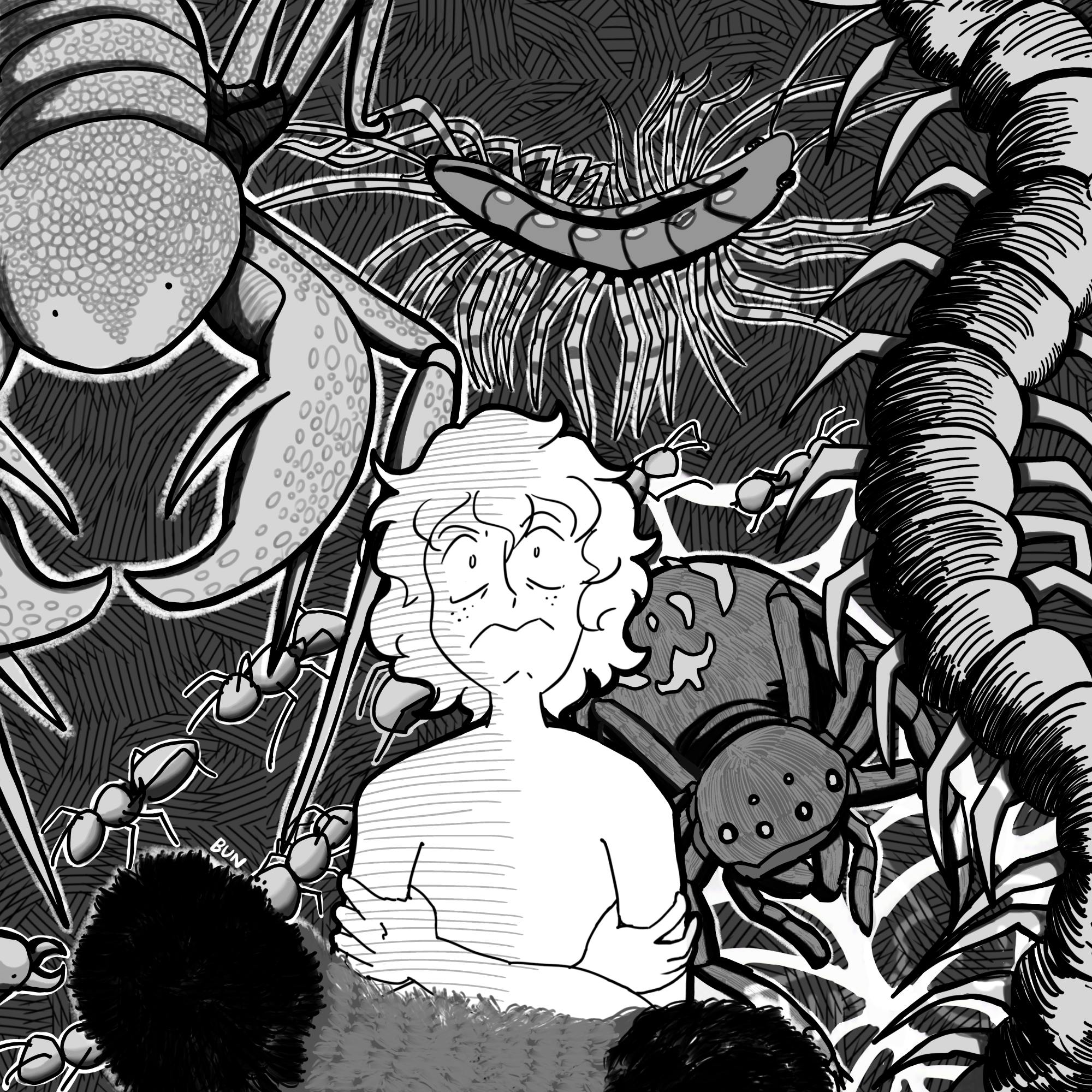 1st Place – Creepy Crawlies In My Head  by @Kyosai-Bun